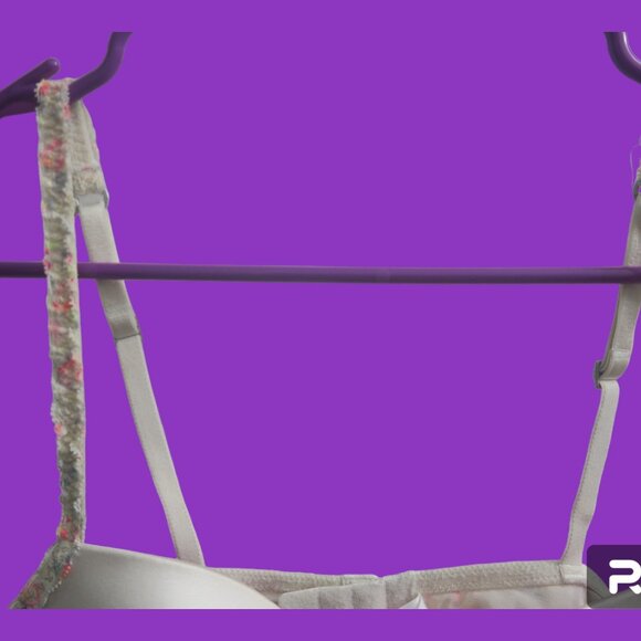 PINK Victoria's Secret pink flirt push-up bra floral lace in white and pink 36D - Picture 7 of 7